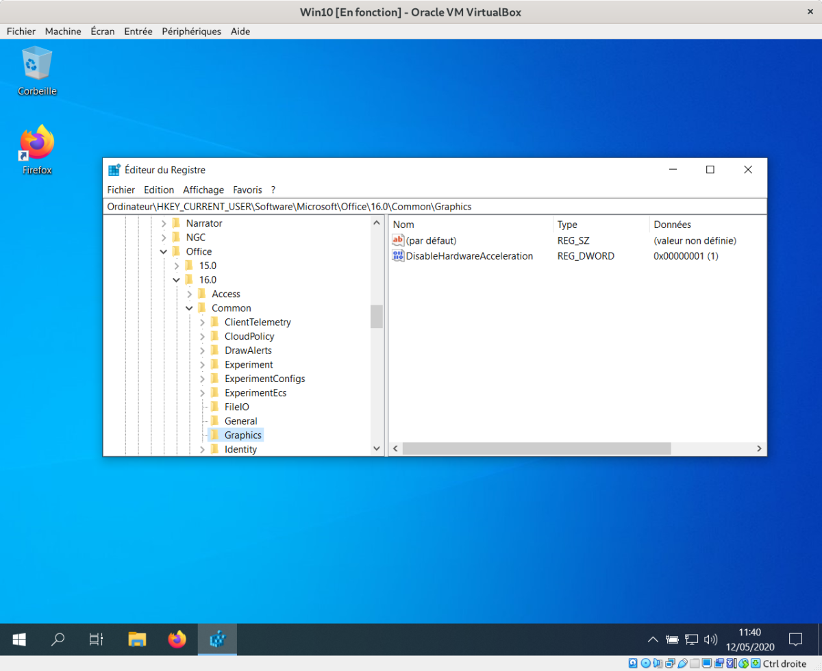 Solving Office 365 blank window issue under VirtualBox pierreh.eu